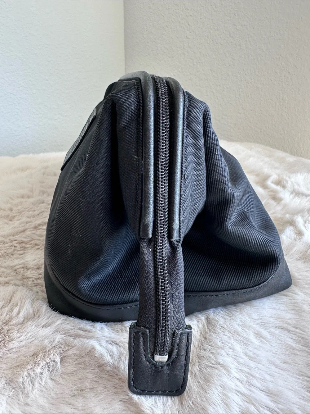 Coach Twill Travel Kit style # 5488 Black Canvas/Leather‎ toiletries rare